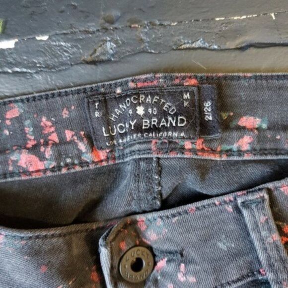 Lucky Brand Red And Black Distressed Jeans - Picture 3 of 8